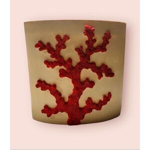 Vintage Decorative Coral Pottery Vase